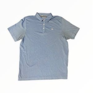 Travis Mathew Golf Shirt Men's size L Blue Short Sleeve Polo